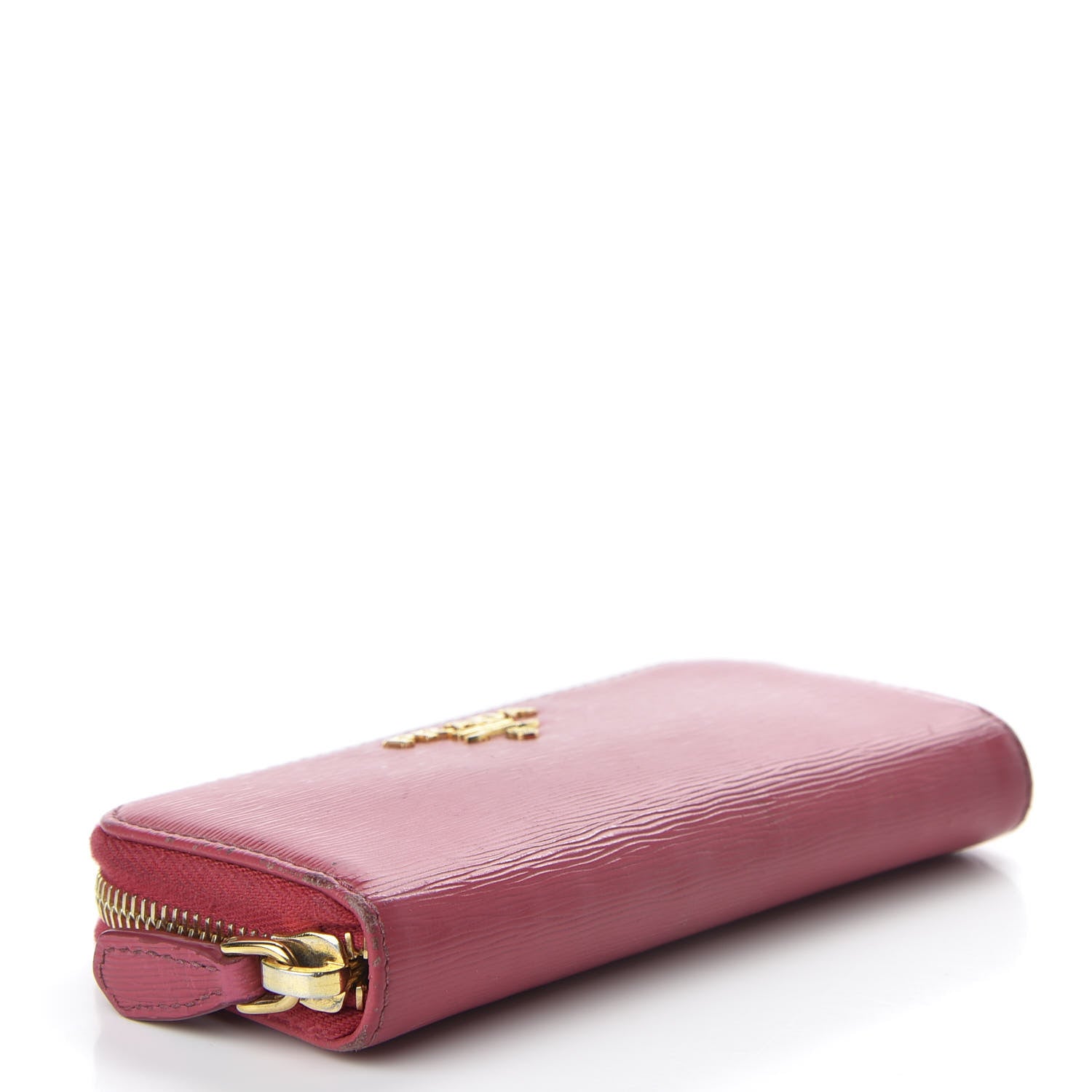Prada Vitello Move Metal Zip Around 6 Key Holder Ibisco 4 of 9