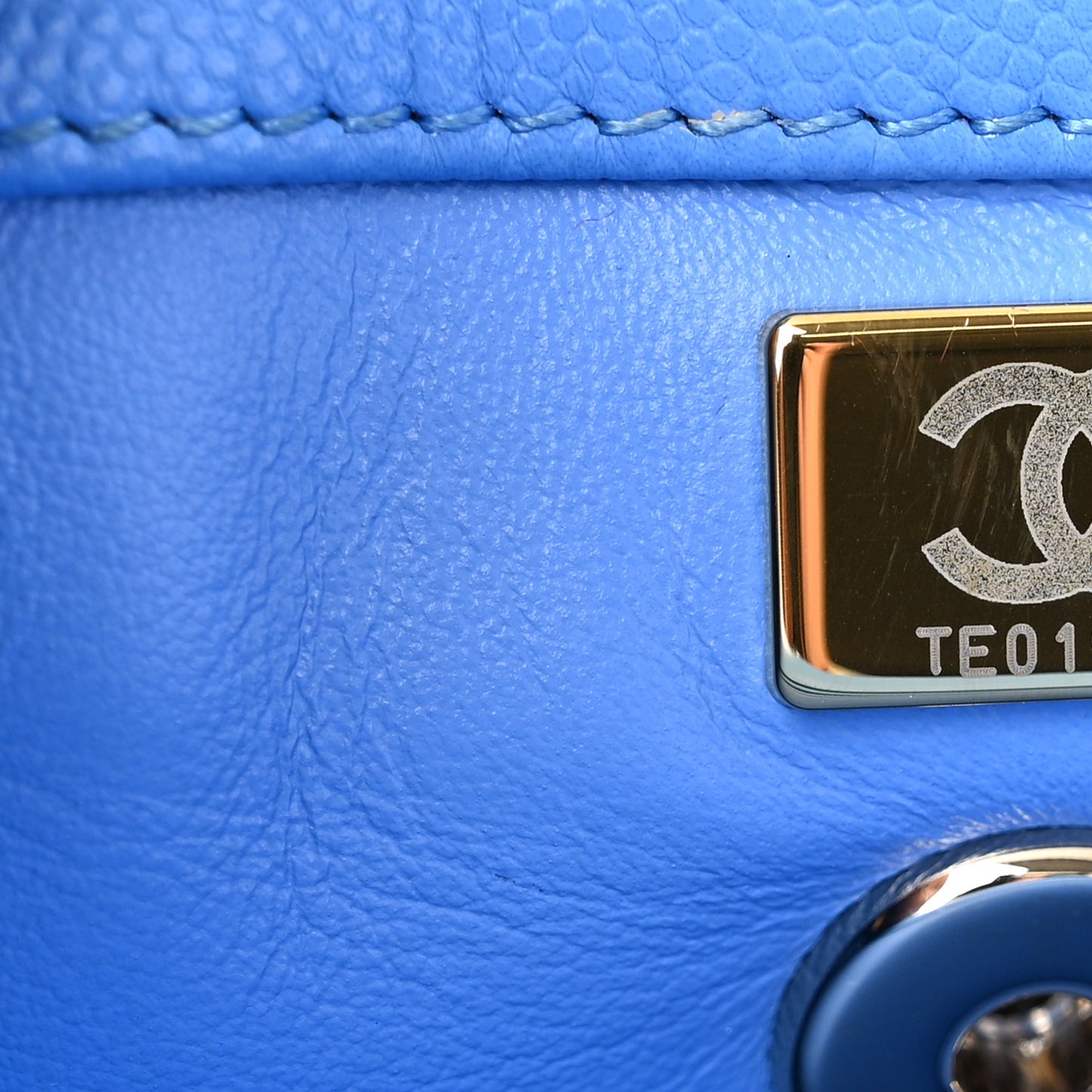 Caviar Quilted Mini Coco Handle Flap Blue