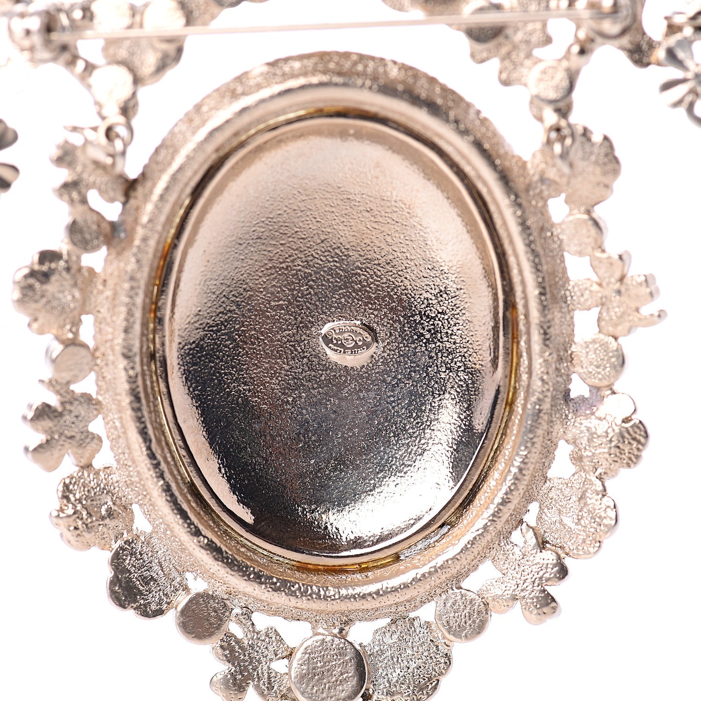 Metal Swing Pearl Crystal Charms Brooch Gold