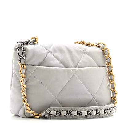Chanel Lambskin Quilted Medium Chanel 19 Flap Grey 3 of 12