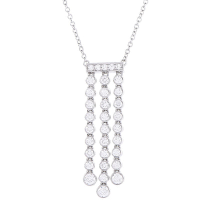 Tiffany Platinum Diamond Jazz Triple Drop Pendant Necklace 4 of 8