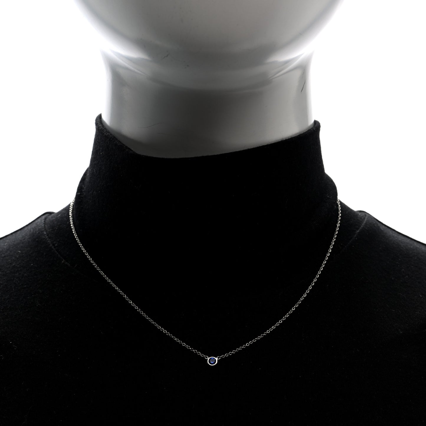 Platinum Blue Sapphire .11ct Elsa Peretti Color by the Yard Necklace