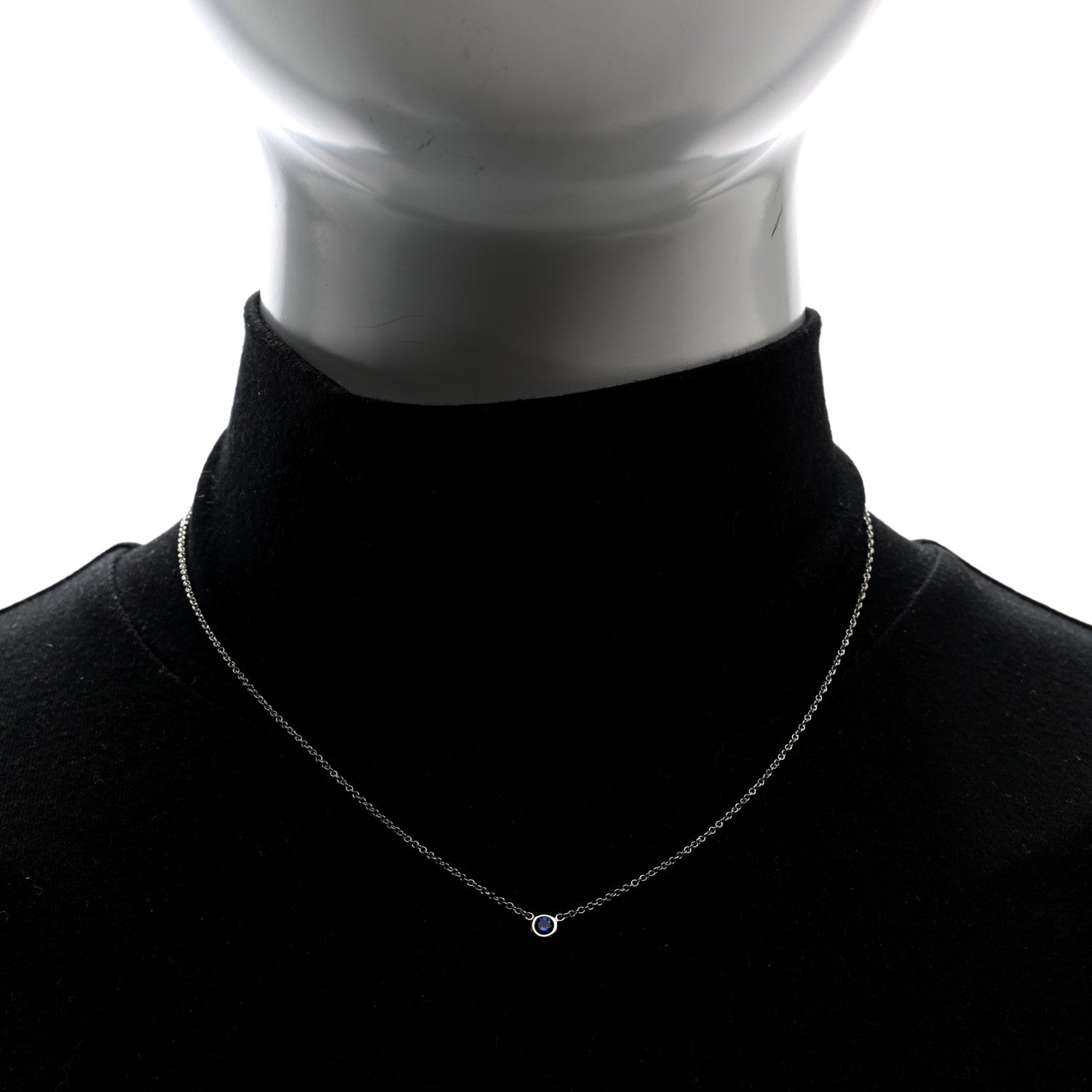 Tiffany Platinum Blue Sapphire .11ct Elsa Peretti Color by the Yard Necklace 2 of 5