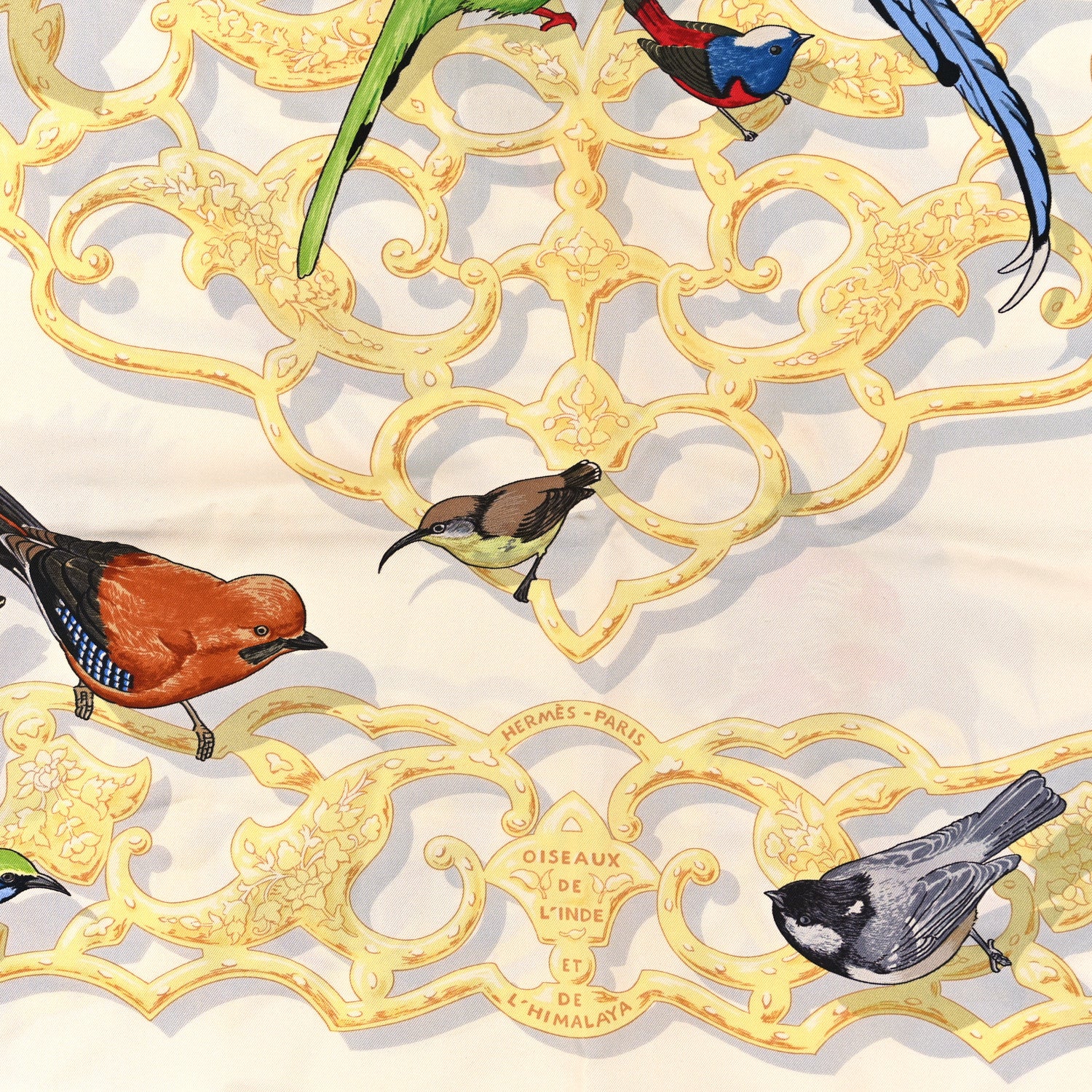 Hermes Silk Oiseaux De L’Inde Et De L’Himalaya 90 Scarf 2 of 3