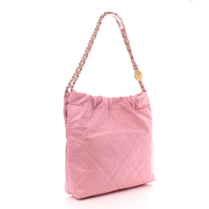 Chanel Shiny Calfskin Quilted Small Chanel 22 Pink 4 of 12