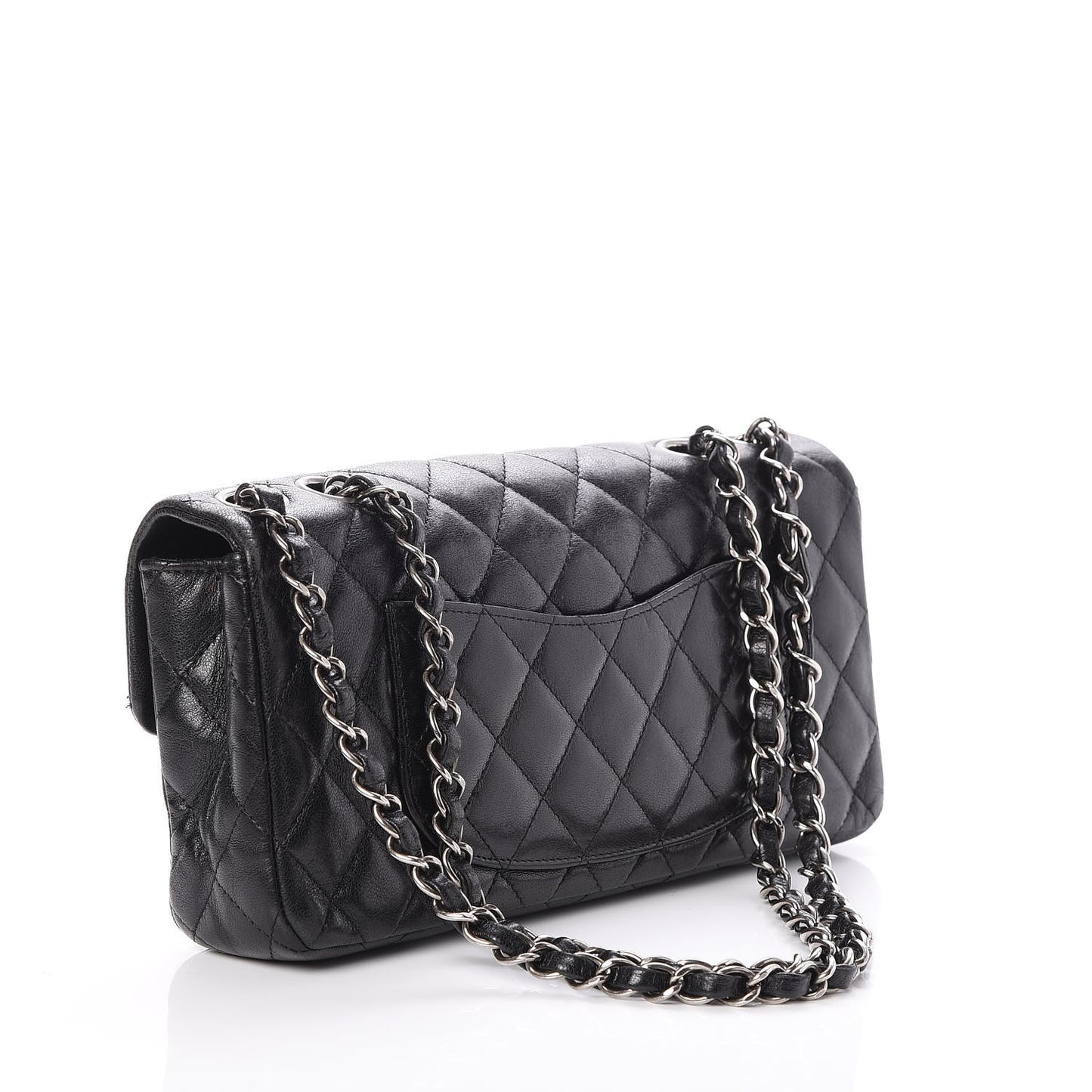 Calfskin Quilted Hybrid Reissue East West Flap Black