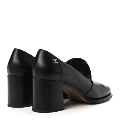 Chanel Glazed Calfskin CC Loafers 41 Black 4 of 8