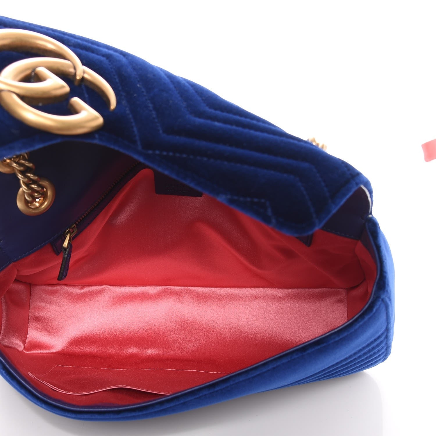 Gucci Velvet Matelasse Medium GG Marmont Shoulder Bag Cobalt Blue 6 of 8