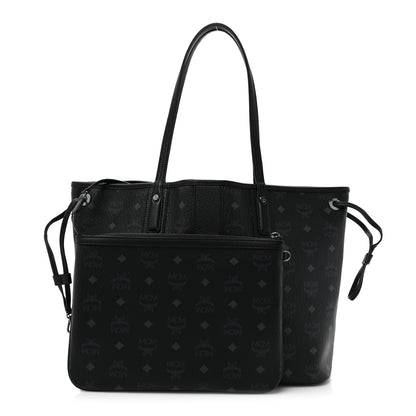 MCM Grained Calfskin Visetos Medium Liz Reversible Shopper Tote Black 1 of 16