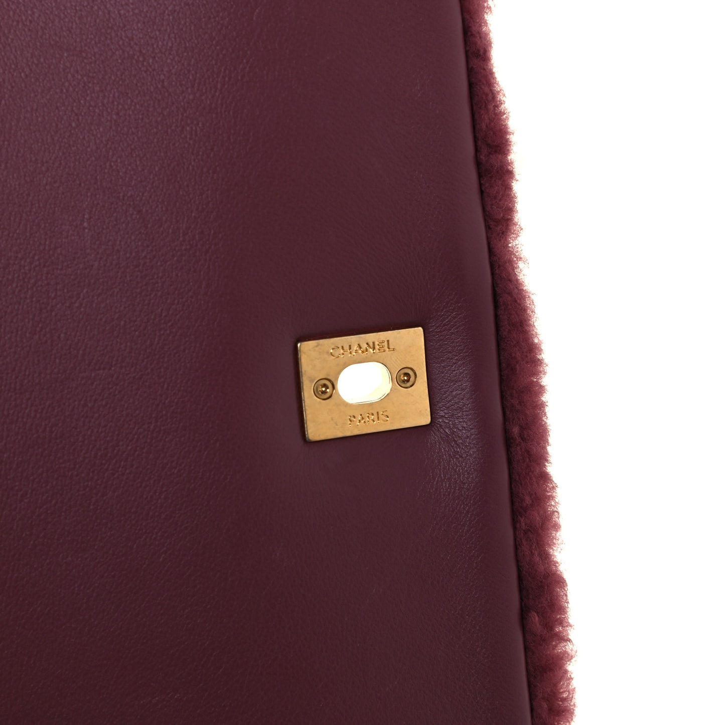 Shearling Lambskin Medium Coco Handle Flap Pink
