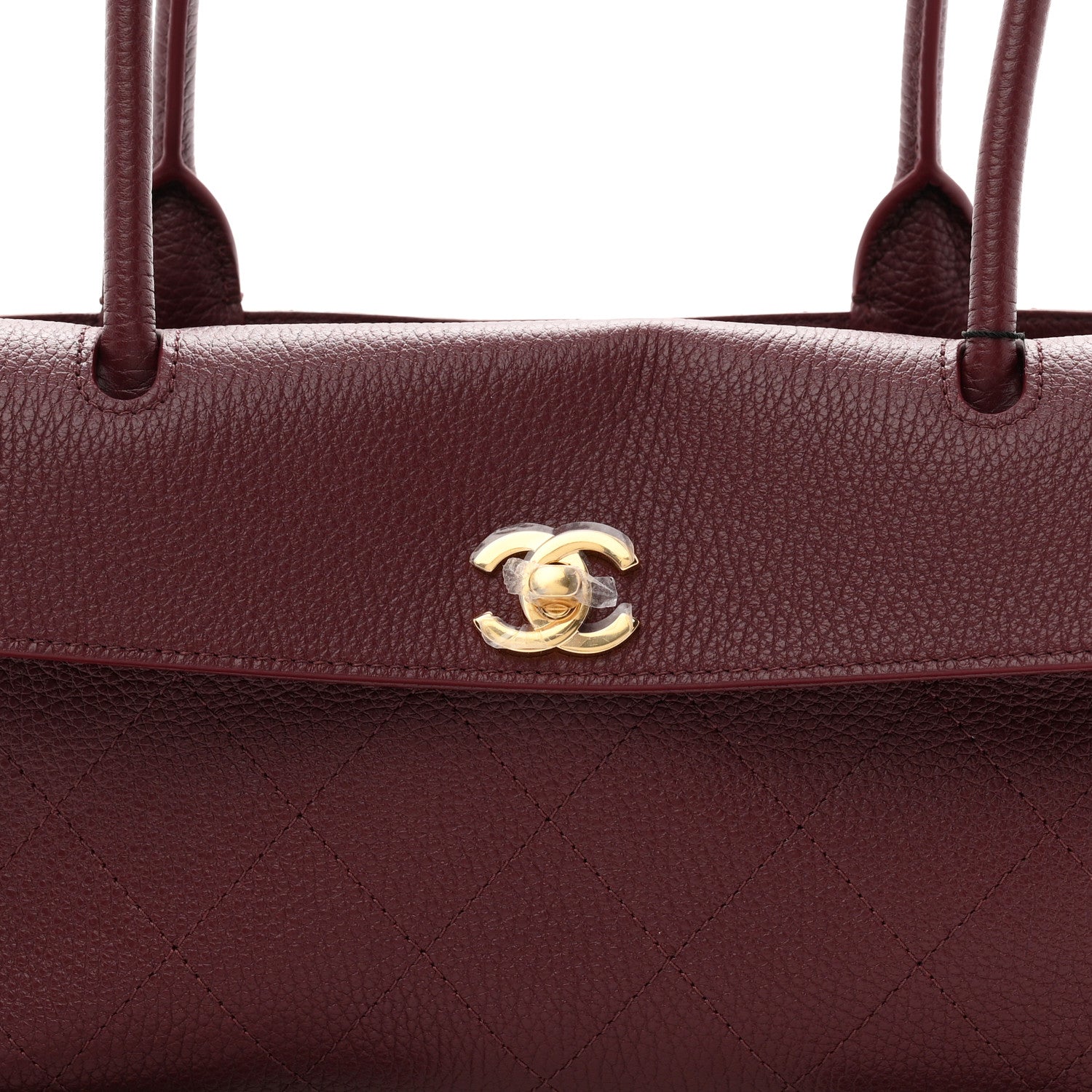 Chanel Grained Calfskin Stitched Urban Essentials Small Shopping Bag Burgundy 8 of 10