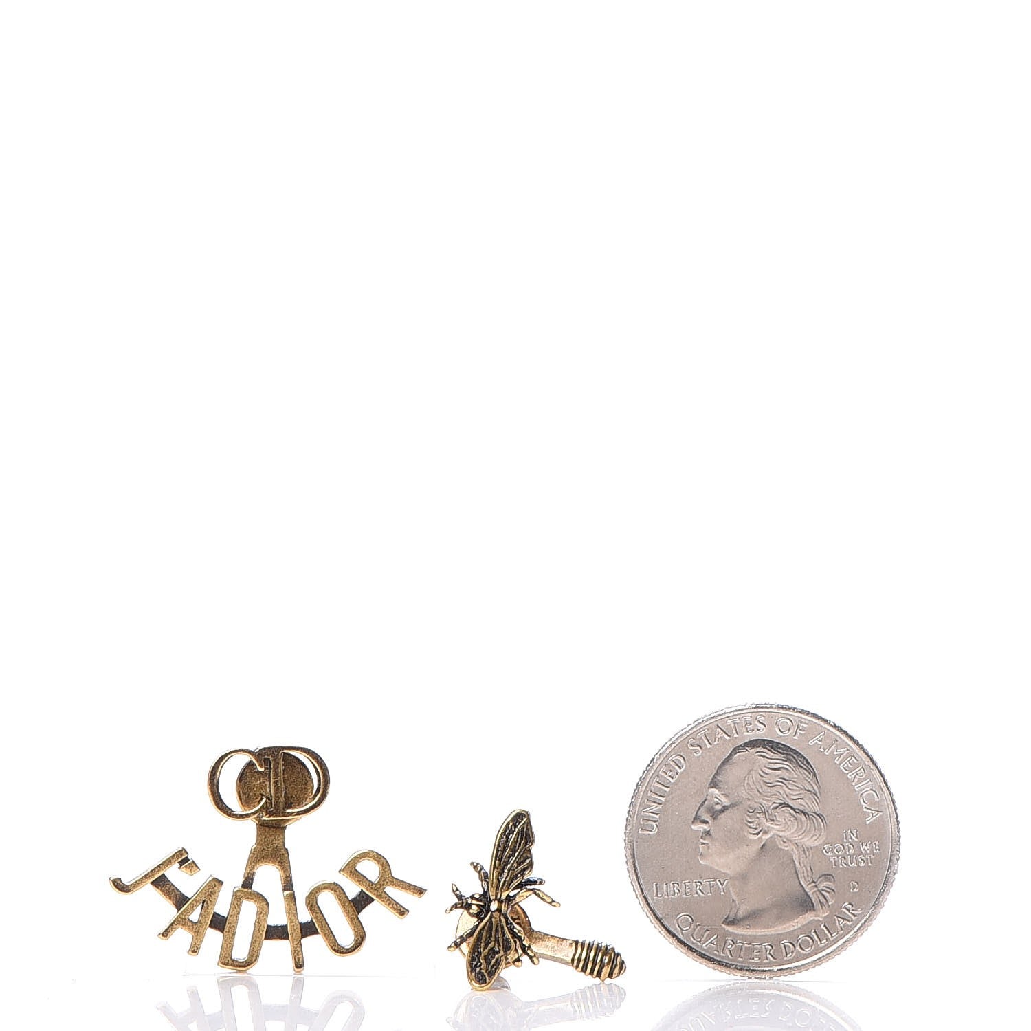 Christian Dior Metal J'Adior Earrings Aged Gold 2 of 5