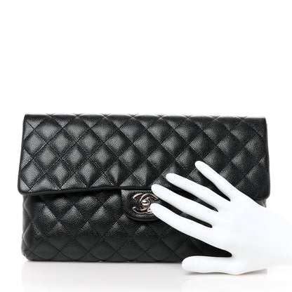 Chanel Caviar Quilted Flap Clutch Black 2 of 12