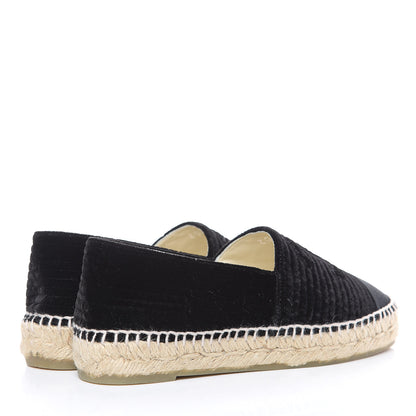 Chanel Velvet Grosgrain CC Espadrilles 35 Black 4 of 9