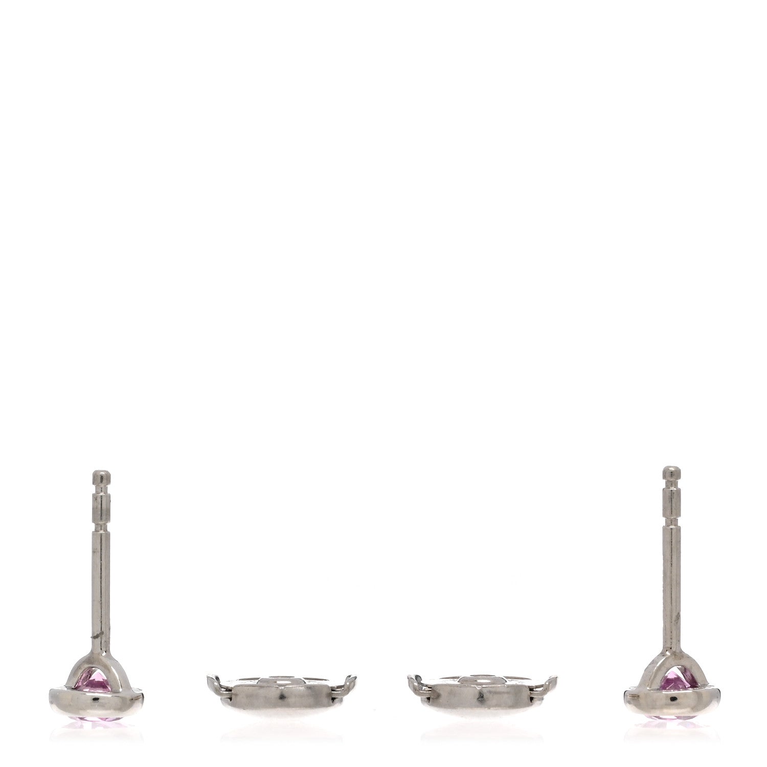 Tiffany Sterling Silver Pink Sapphire Elsa Peretti Color By The Yard Earrings 3 of 4