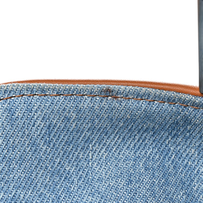 Fendi Denim Vitello King FF Embroidered Mini Baguette Denim Chiaro Brandy 12 of 12