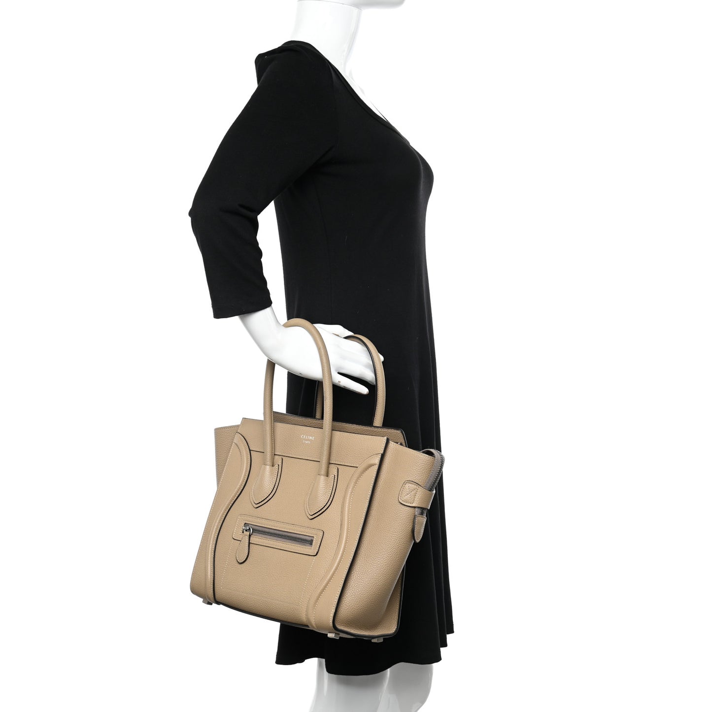 Drummed Calfskin Micro Luggage Dune