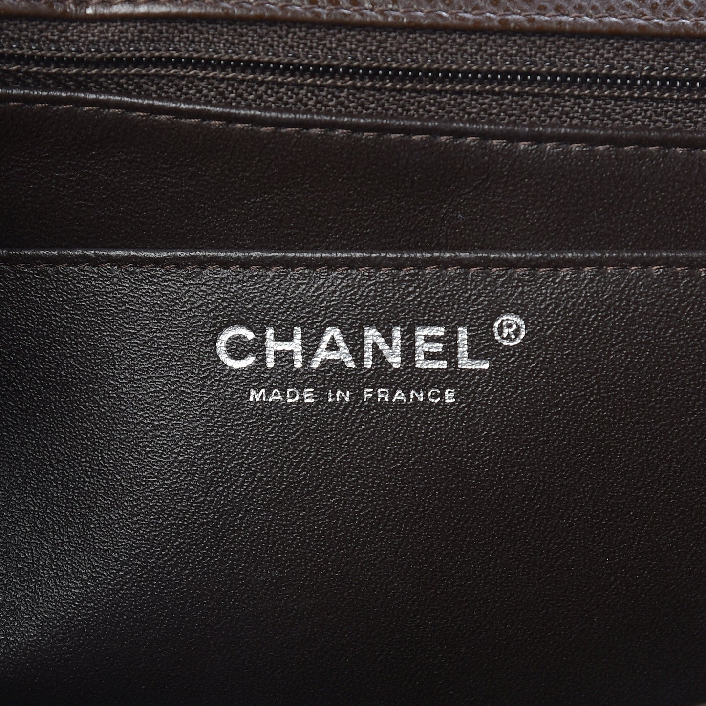 Caviar Quilted Maxi Single Flap Dark Brown