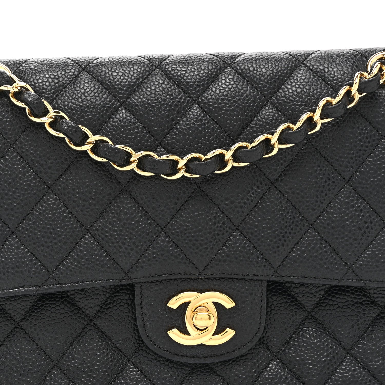 Chanel Caviar Quilted Medium Double Flap Black 8 of 10