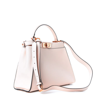 Fendi Vitello Seta Shiny Nappa Medium Peekaboo Iconic Satchel Egg Shell 3 of 8
