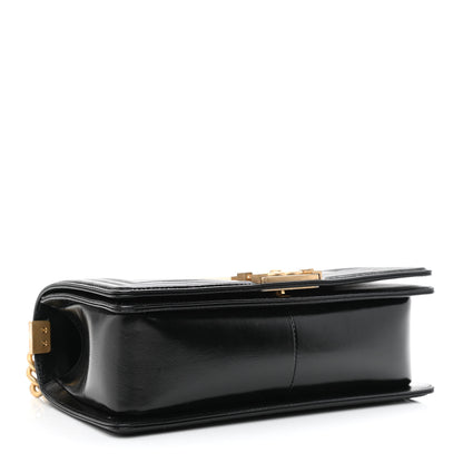 Chanel Metallic Glazed Calfskin Medium Boy Flap Black Gold 4 of 11