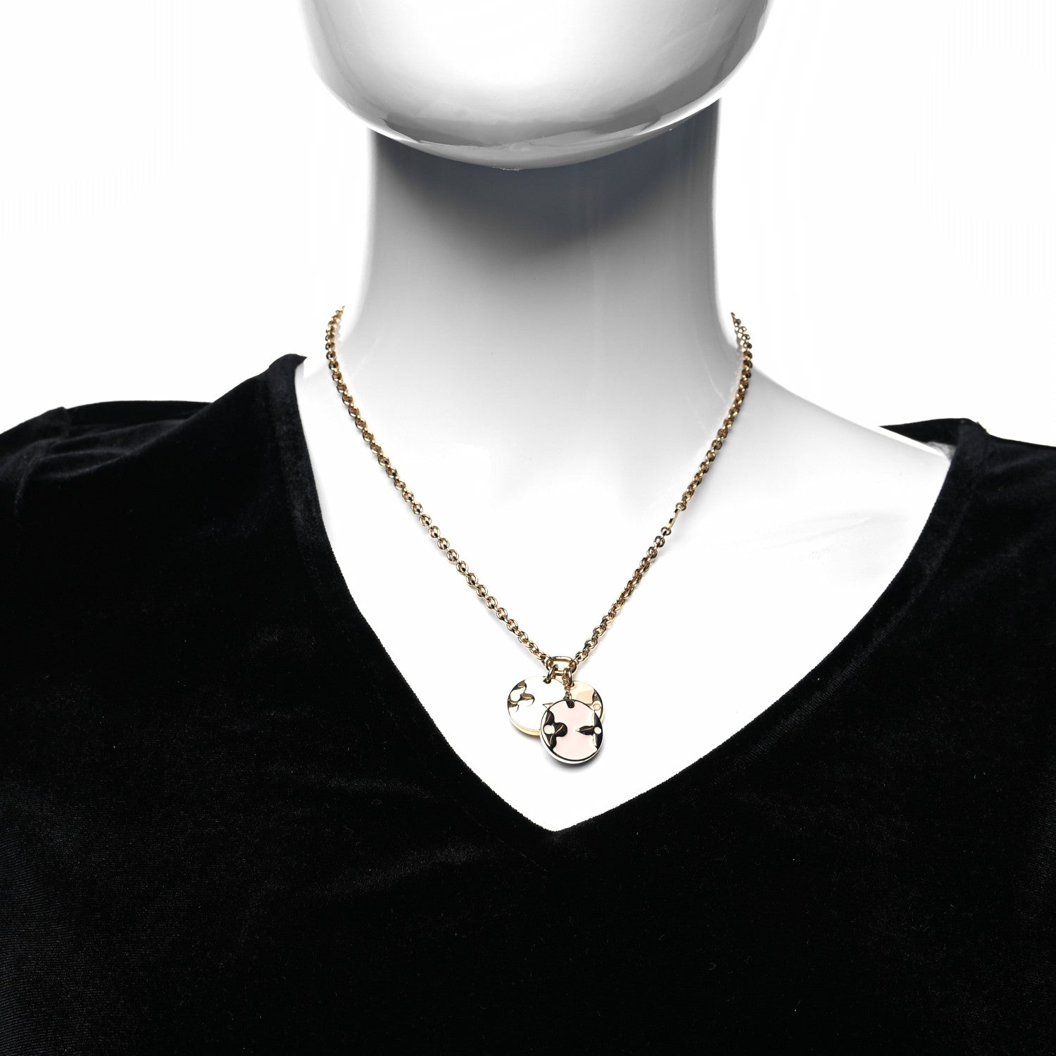 Louis Vuitton Monogram Charms Necklace Gold 2 of 6