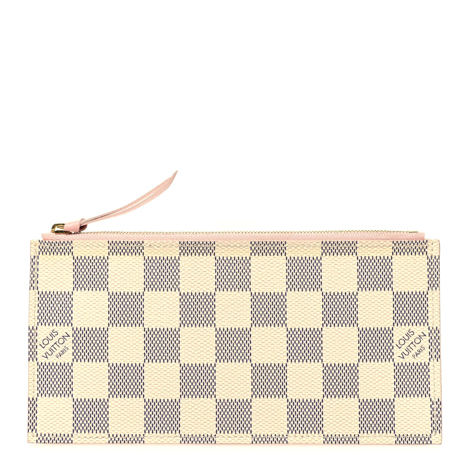 Louis Vuitton Damier Azur Felicie Chain Wallet Zippered Insert Rose Ballerine 1 of 7