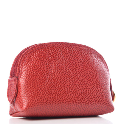 Chanel Caviar CC Coin Purse Red 3 of 9
