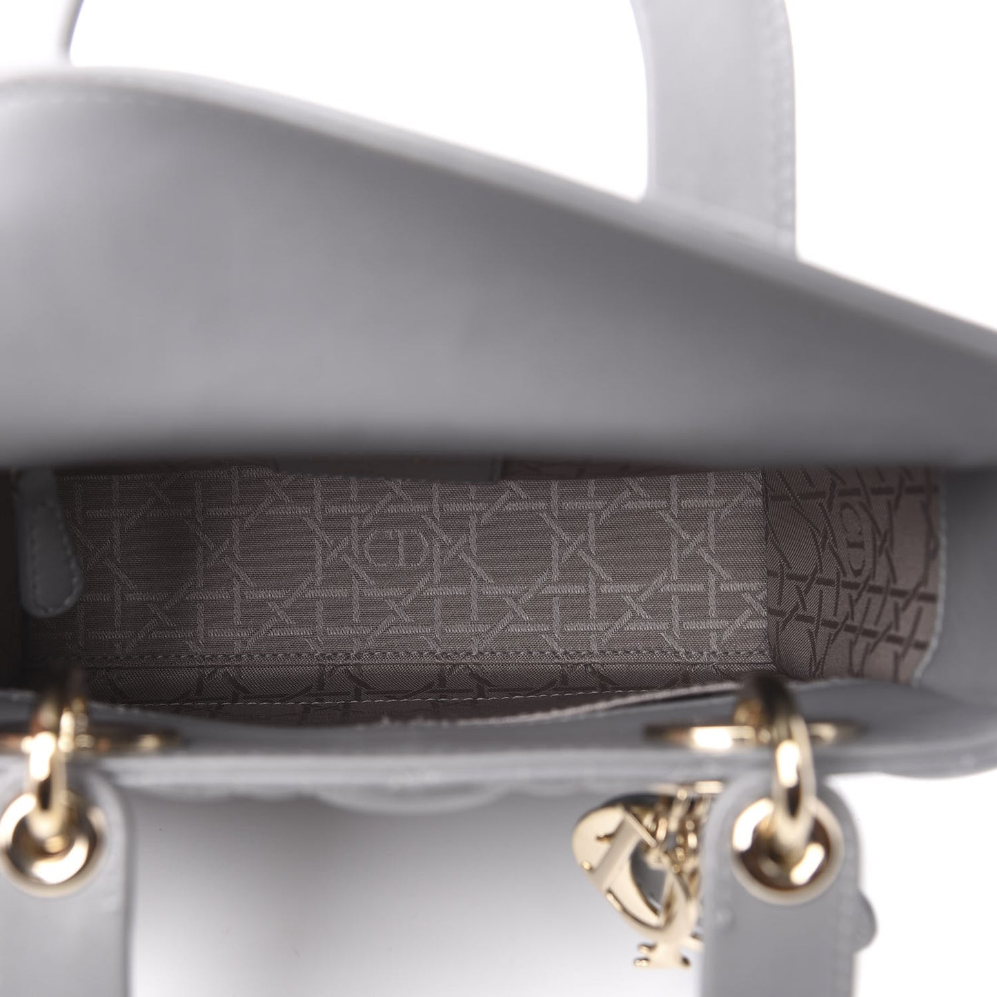 Lambskin Cannage Small Lucky Badges My Lady Dior Grey