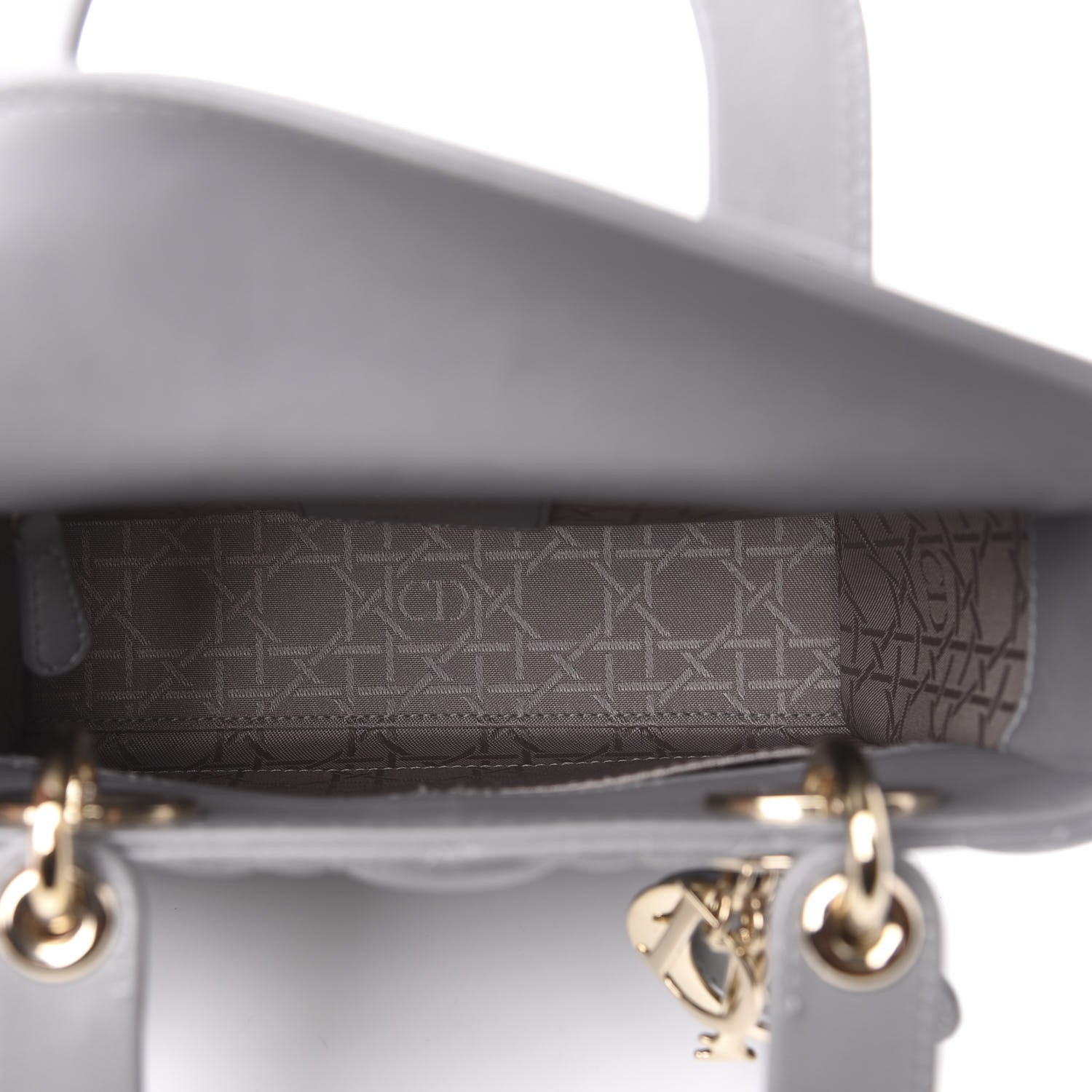 Christian Dior Lambskin Cannage Small Lucky Badges My Lady Dior Grey 5 of 13