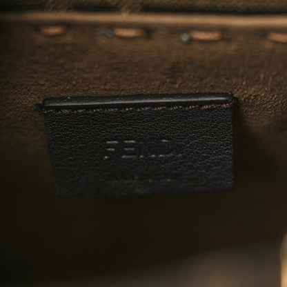 Fendi Fabric Jacquard Vitello King Plexiglass FF 1974 Mini Fendi Sunshine Shopper Tote Tobacco Moro Sand 6 of 6