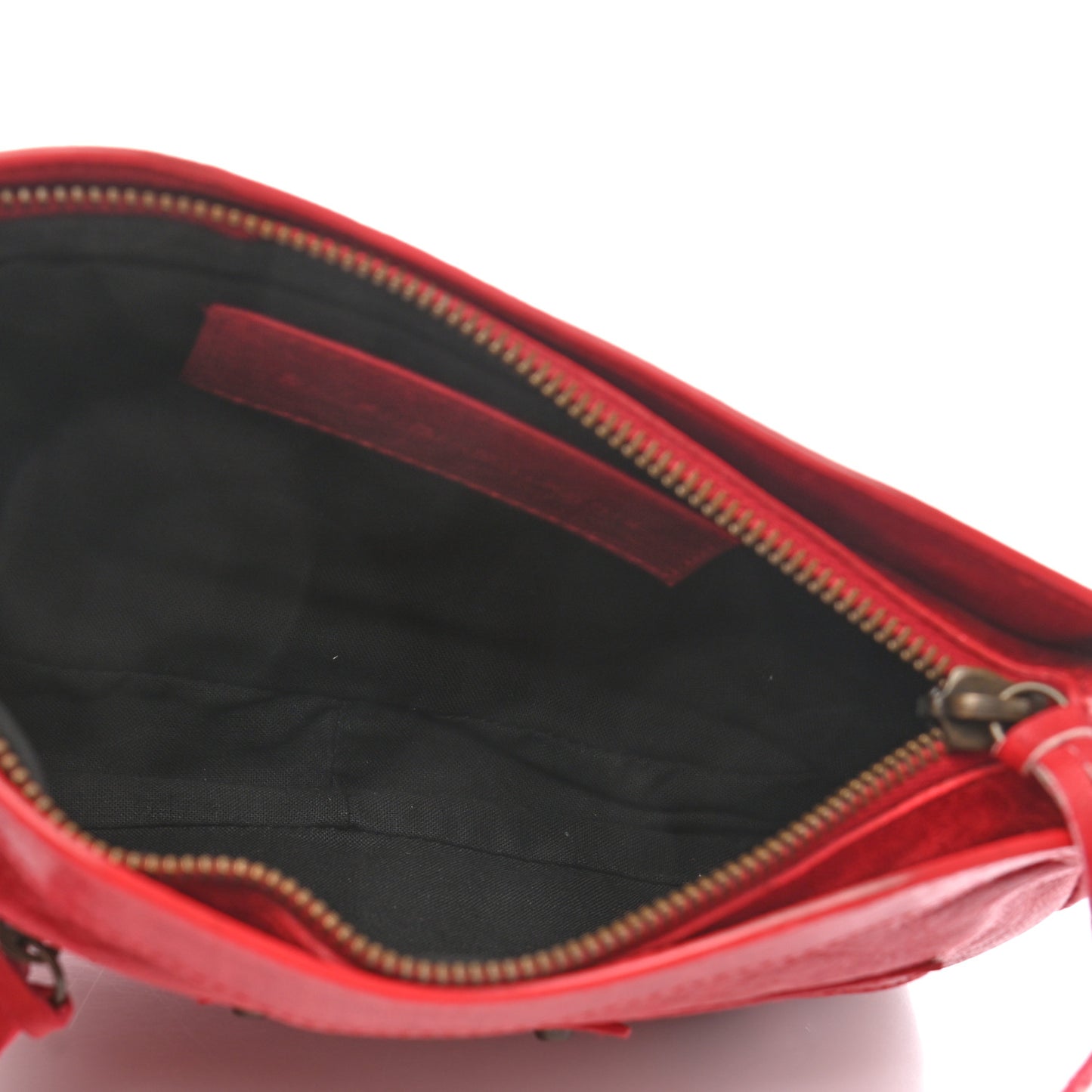 Chevre Classic Hardware Porte Toilette Makeup Clutch True Red