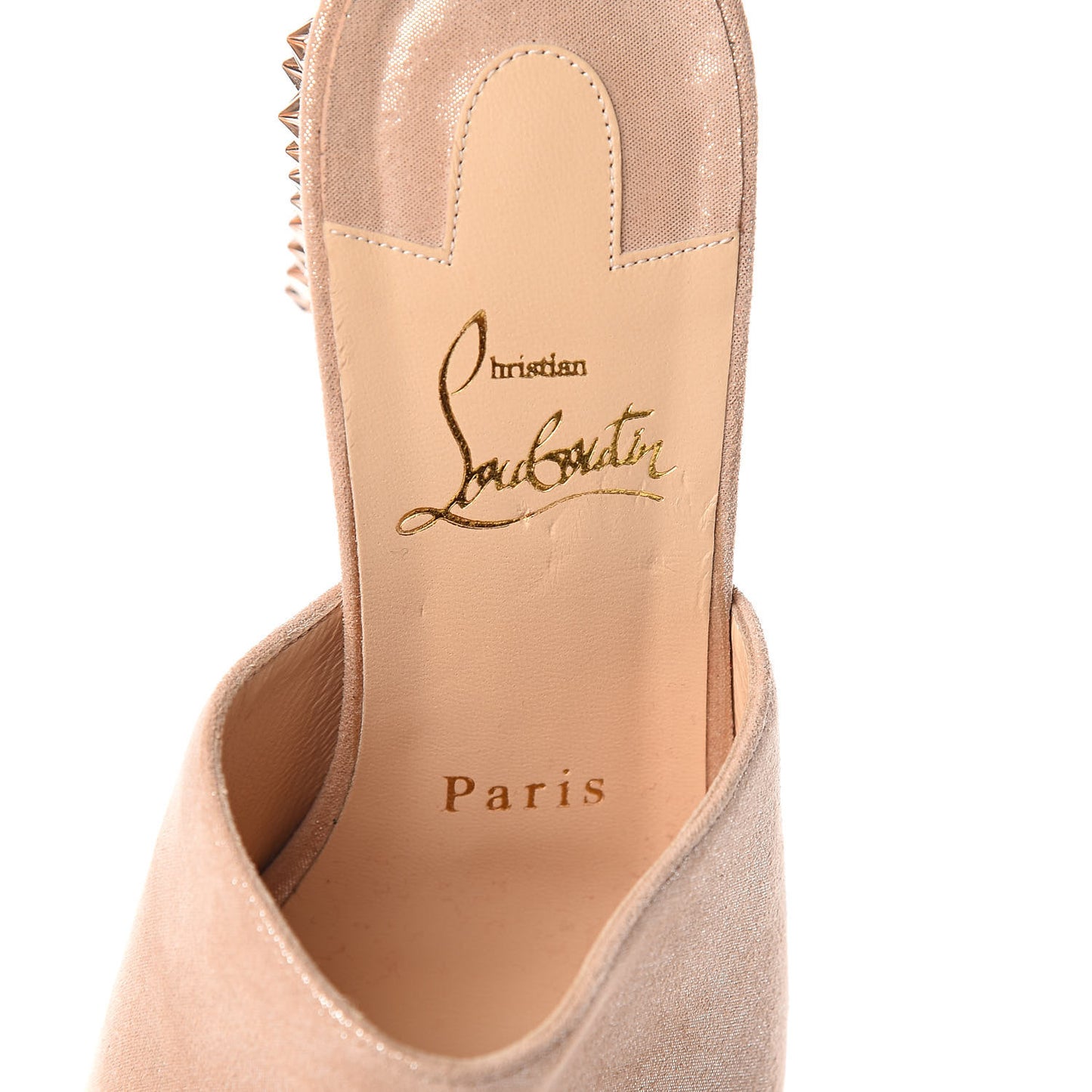 Glitter Spike Peep Toe Mule 37 Pink