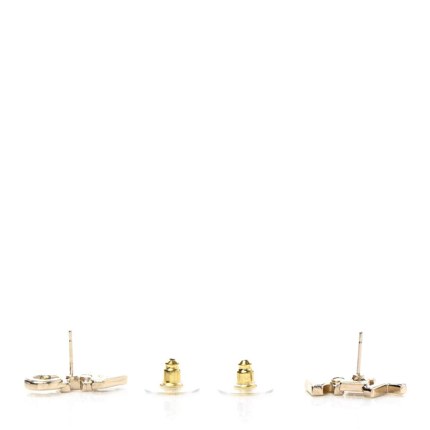 Crystal Pearl Signature Stud Earrings Gold