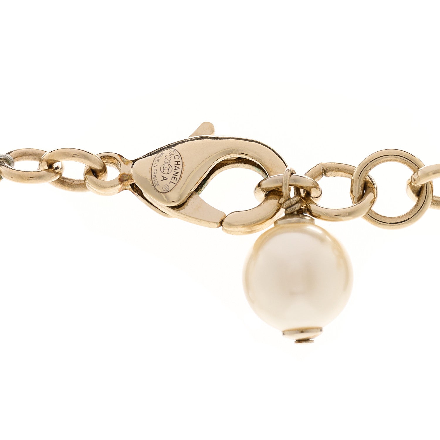 Chanel Pearl Crystal CC Star Choker Necklace Gold 5 of 6