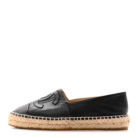 Lambskin CC Espadrilles 36 Black
