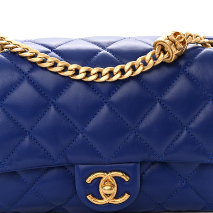 Chanel Lambskin Quilted Small Pillow Crush Flap Blue 8 of 10