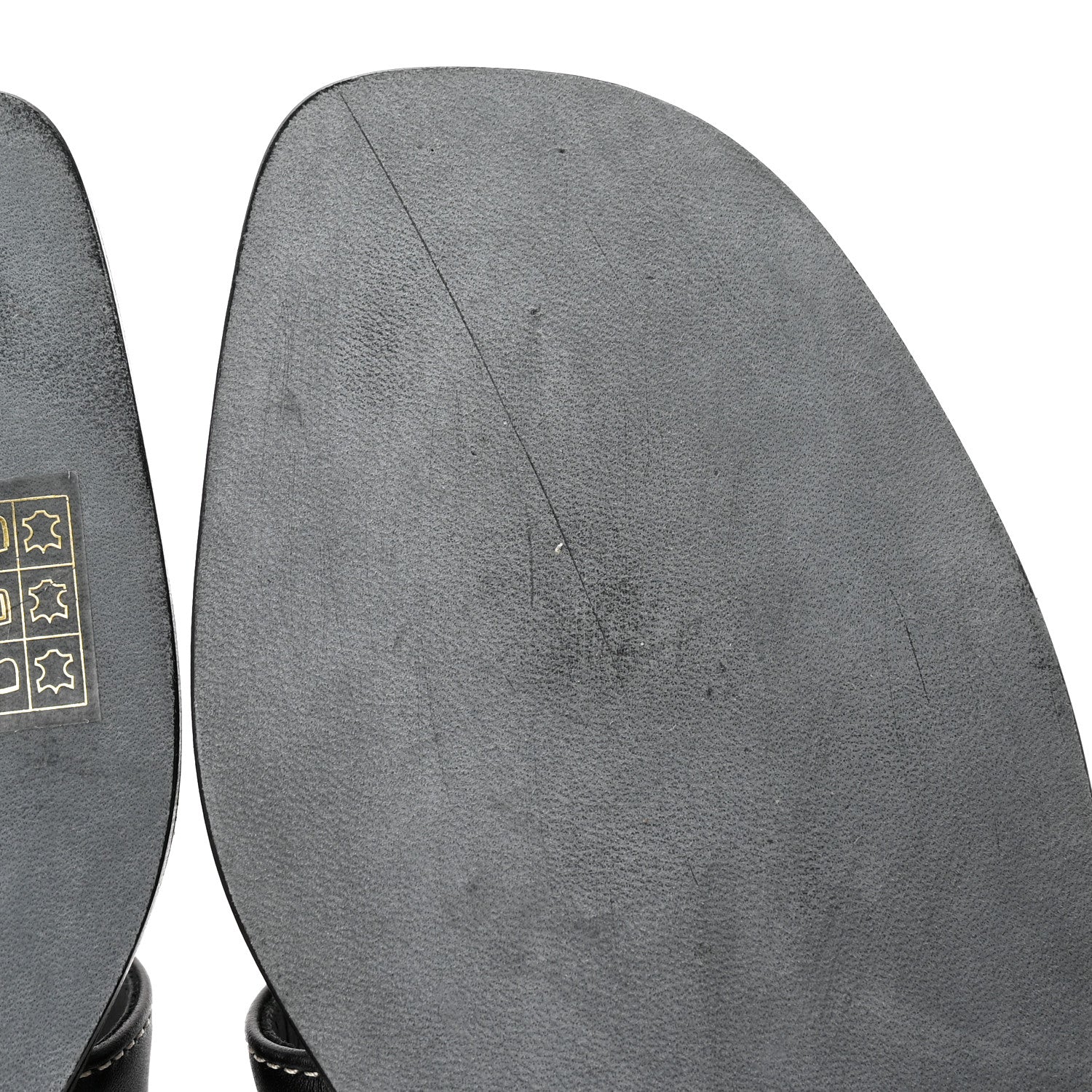 Hermes Box Calfskin Oran Sandals 36.5 Black 7 of 8