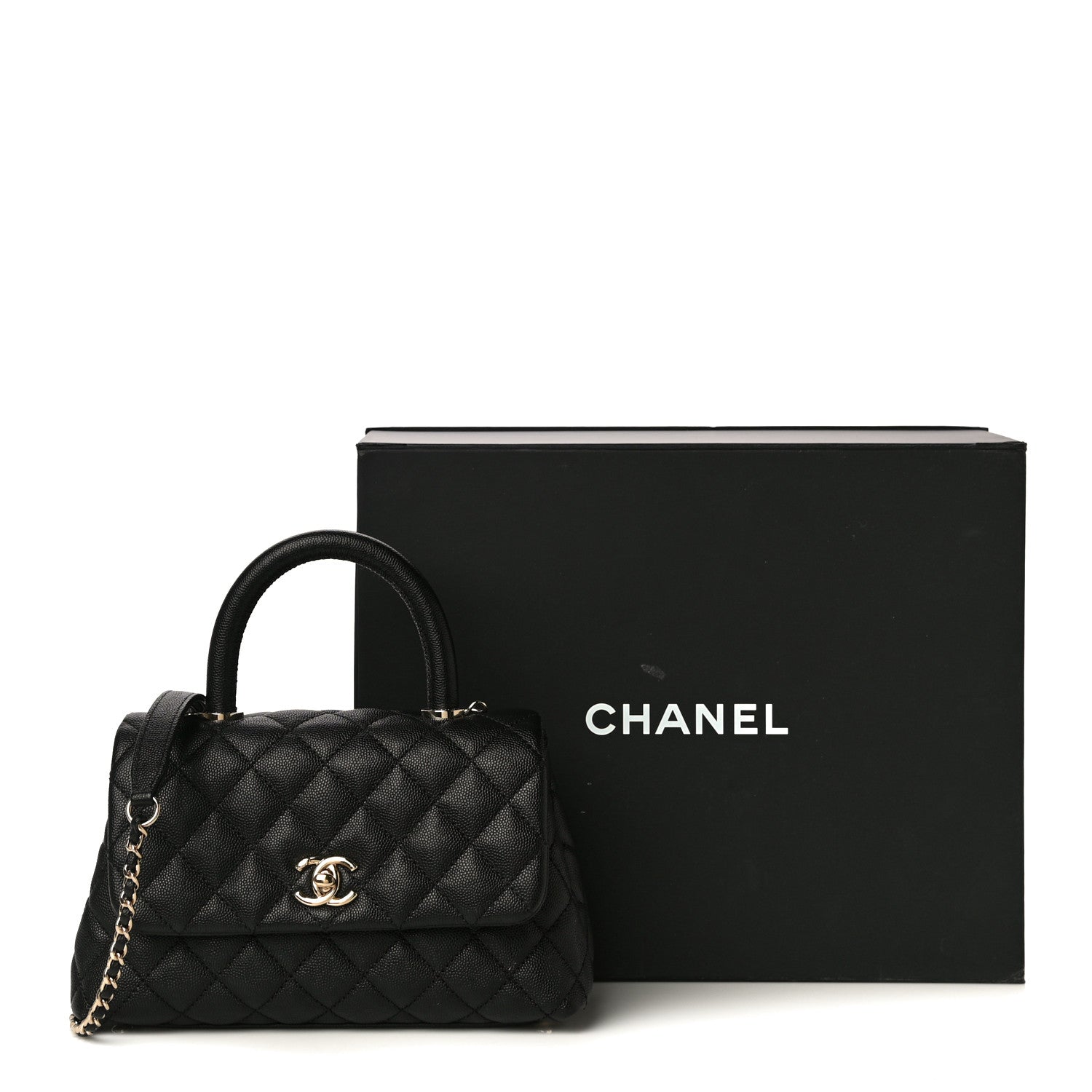 Chanel Caviar Quilted Mini Coco Handle Flap Black 14 of 14