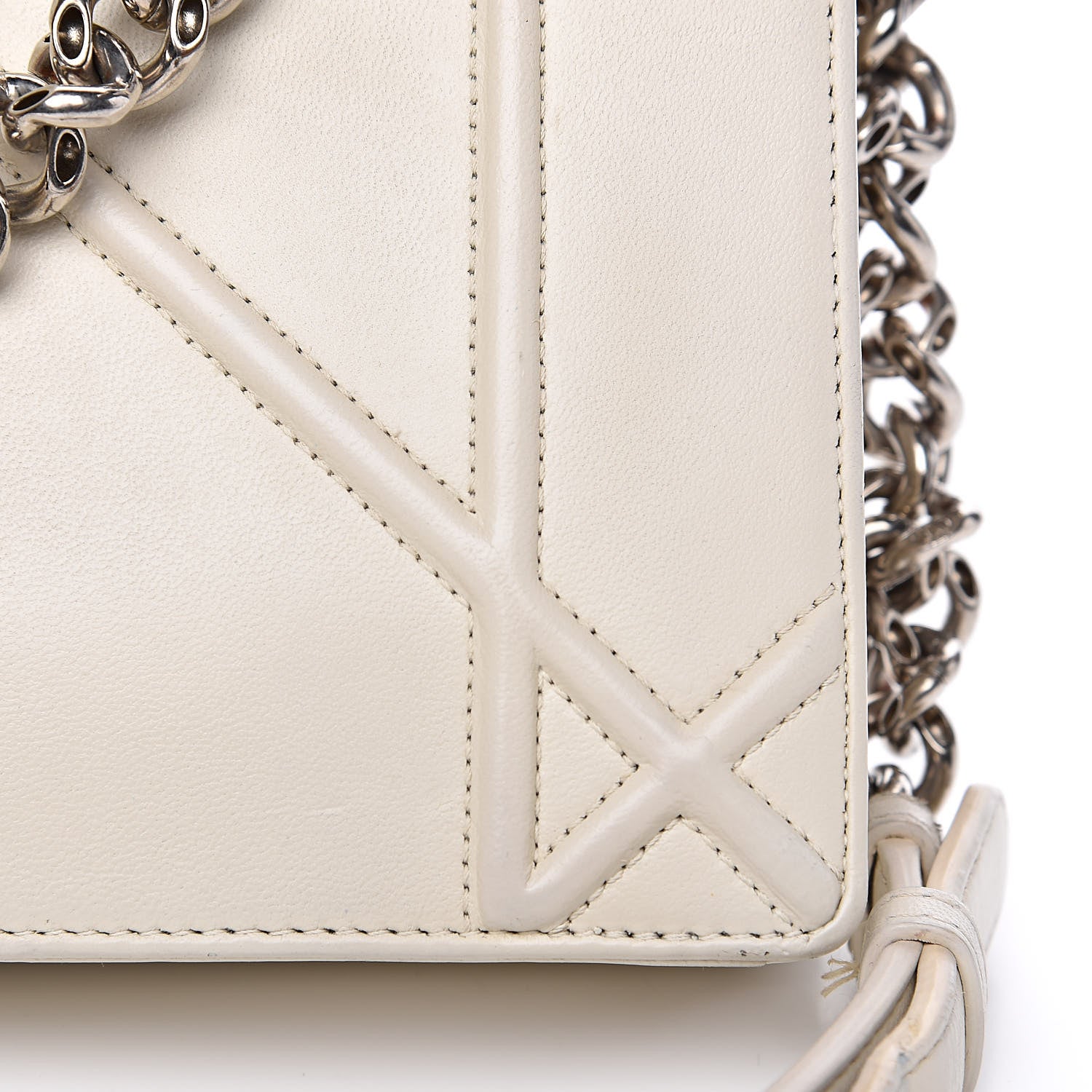 Christian Dior Lambskin Sequin Medium Diorama Flap Bag White 9 of 16
