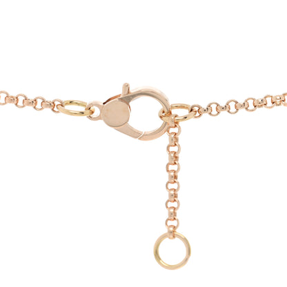Hermes 18K Rose Gold Diamond PM Ex-Libris Pendant Necklace 4 of 6