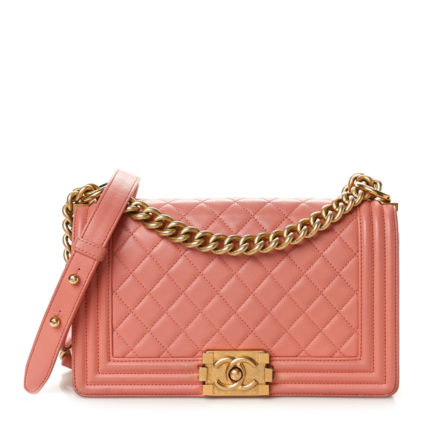 Caviar Quilted Medium Boy Flap Pink