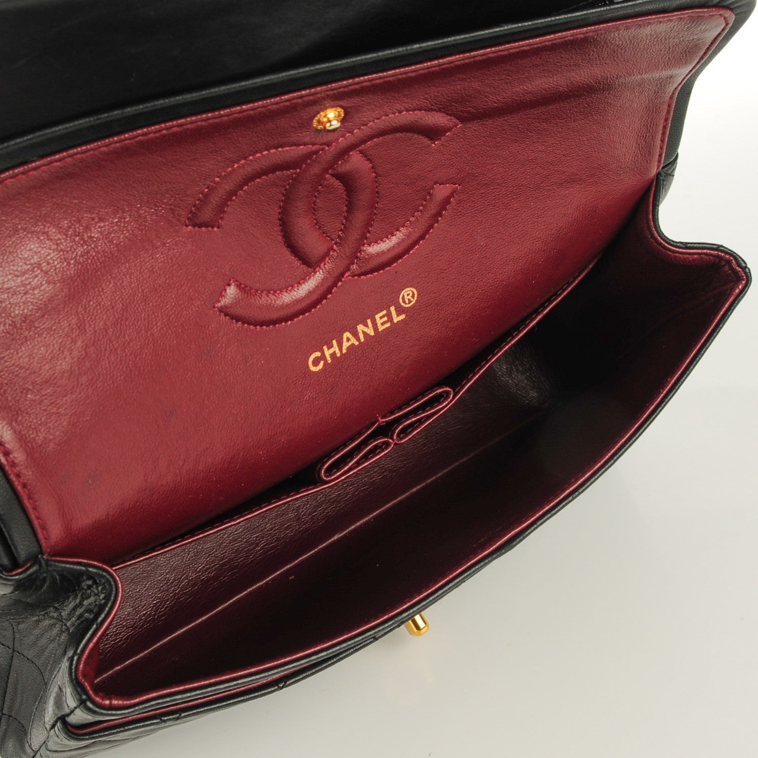 Chanel Lambskin Quilted Medium Double Flap Black 7 of 8