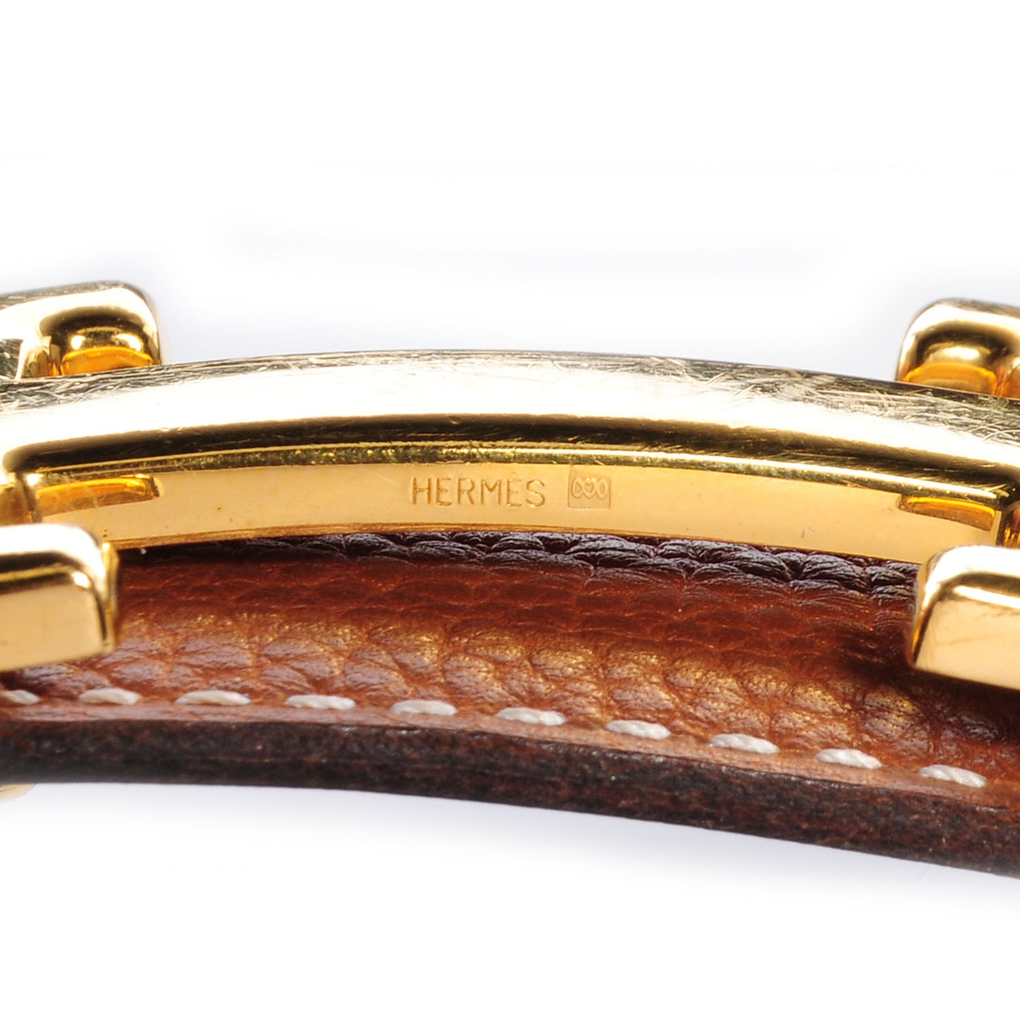 Togo Box Reversible Polished Constance 32mm H Belt Gold Noir 80