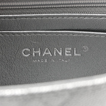 Chanel Metallic Caviar Quilted Mini Top Handle Rectangular Flap Silver 6 of 11
