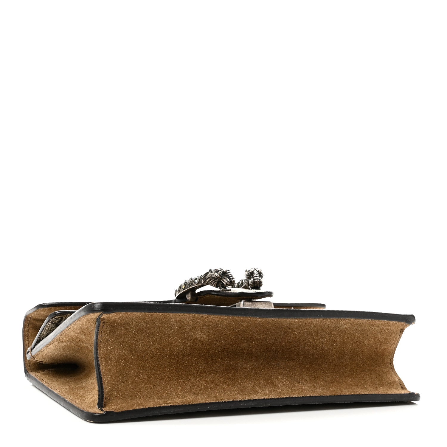 Gucci GG Supreme Monogram Suede Crystal Small Dionysus Shoulder Bag Beige Ebony Taupe 4 of 10