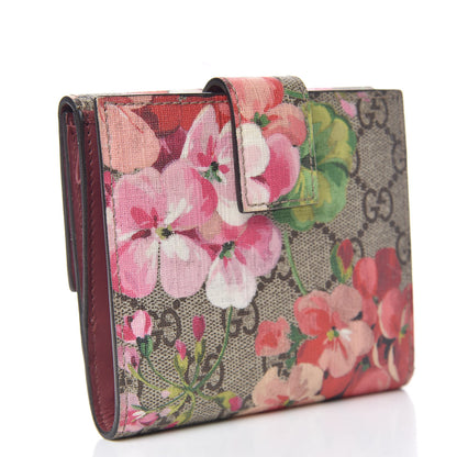 Gucci GG Supreme Monogram Blooms French Flap Wallet Beige Multicolor Dry Rose 3 of 7