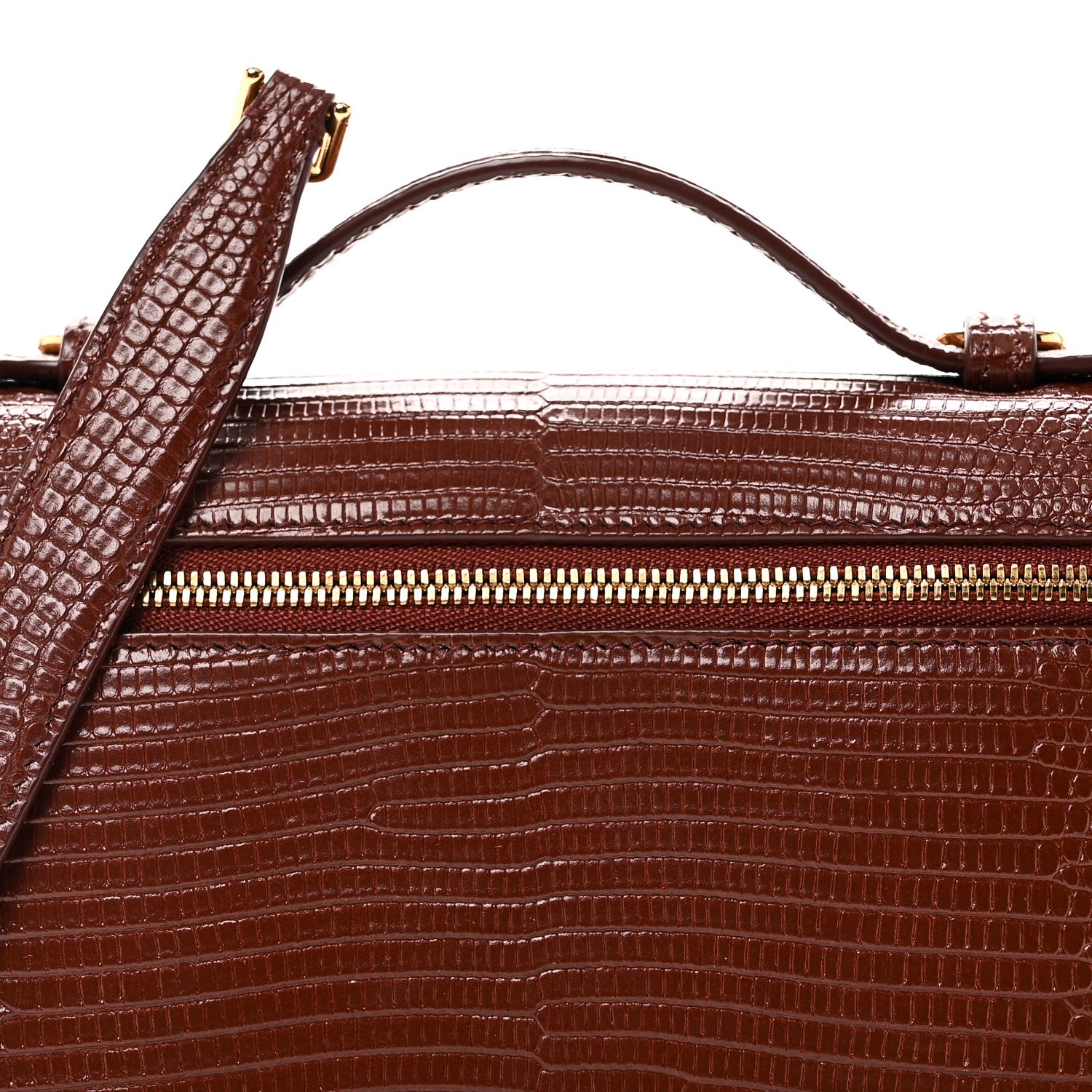 Loro Piana Lizard L19 Extra Pocket Pouch Smoked Caramel 6 of 9