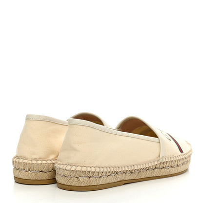 Gucci Canvas Logo Espadrilles 37.5 Greggio White 4 of 10