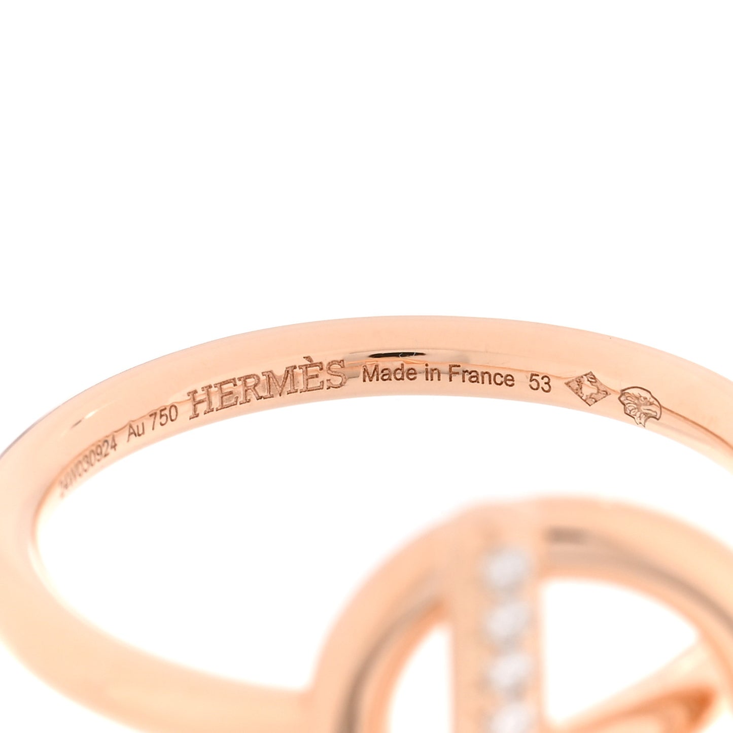 18K Rose Gold Diamond PM Echappee Ring 53 6.5